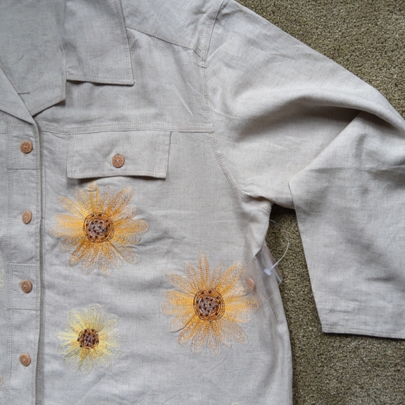 Kelly Scott Beige Khaki Button Down Jacket 2X - Picture 3 of 9